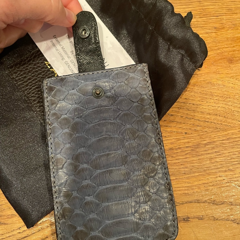 Zagliani Python Leather Credit Card Case - image 7